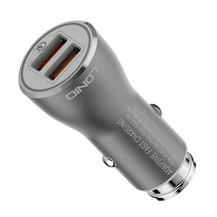 LDNIO C407Q Quick Charge 3.0 Dual USB Car Charger + Lightning cable - Qwikfone.com