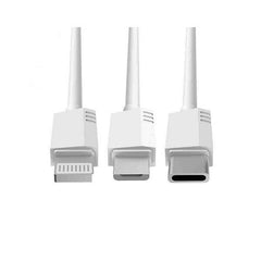 Vidvie CB413 2.1 A 3 in 1 USB Cable Type C Micro & Lightning White - Qwikfone.com