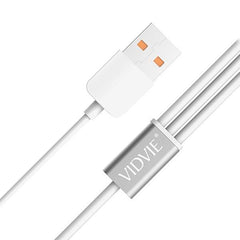 Vidvie CB414 2.1 A 3 in 1 USB Cable Type C Micro & Lightning White - Qwikfone.com