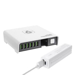 LDNIO A6802 6 USB Ports Desktop Charger UK Plug with Power Bank 2600mAh - Qwikfone.com
