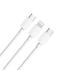 Vidvie CB414 2.1 A 3 in 1 USB Cable Type C Micro & Lightning White - Qwikfone.com