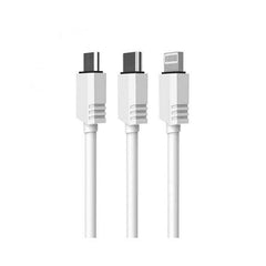 Vidvie CB413 2.1 A 3 in 1 USB Cable Type C Micro & Lightning White - Qwikfone.com