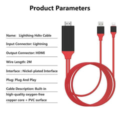 8 Pin Lightning to HDMI Cable HDTV AV Adapter For Apple iPad Mini iPhone - Qwikfone.com